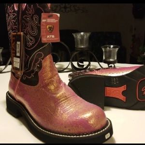 💞 Ariat Goldish Pink Pro Baby 👢 sz 9.5 💕
